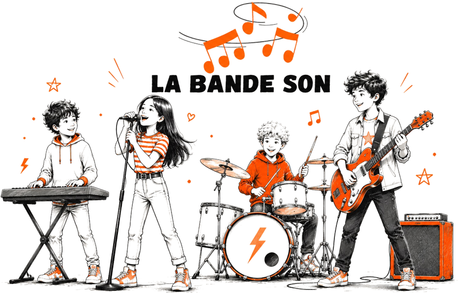 La Bande Son — quatre enfants jouant ensemble